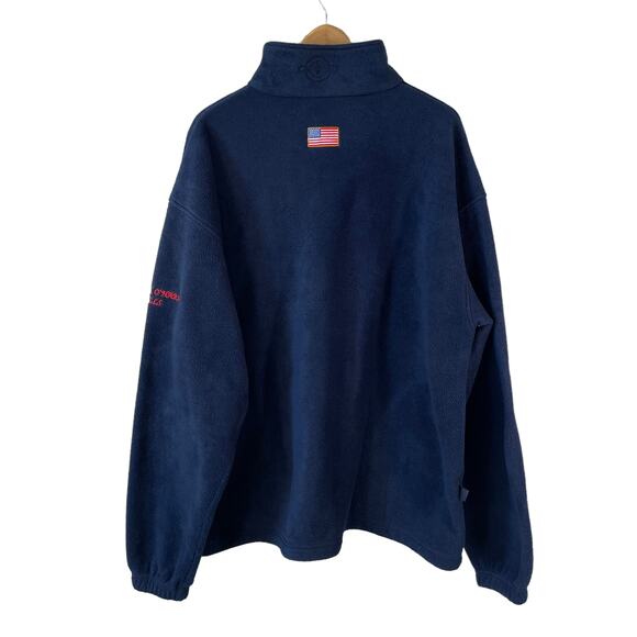 VTG Y2K CHARLES RIVER APPAREL Mens Full Zip Fleece Jacket Flag Blue 3XL Gorpcore - Picture 3 of 12